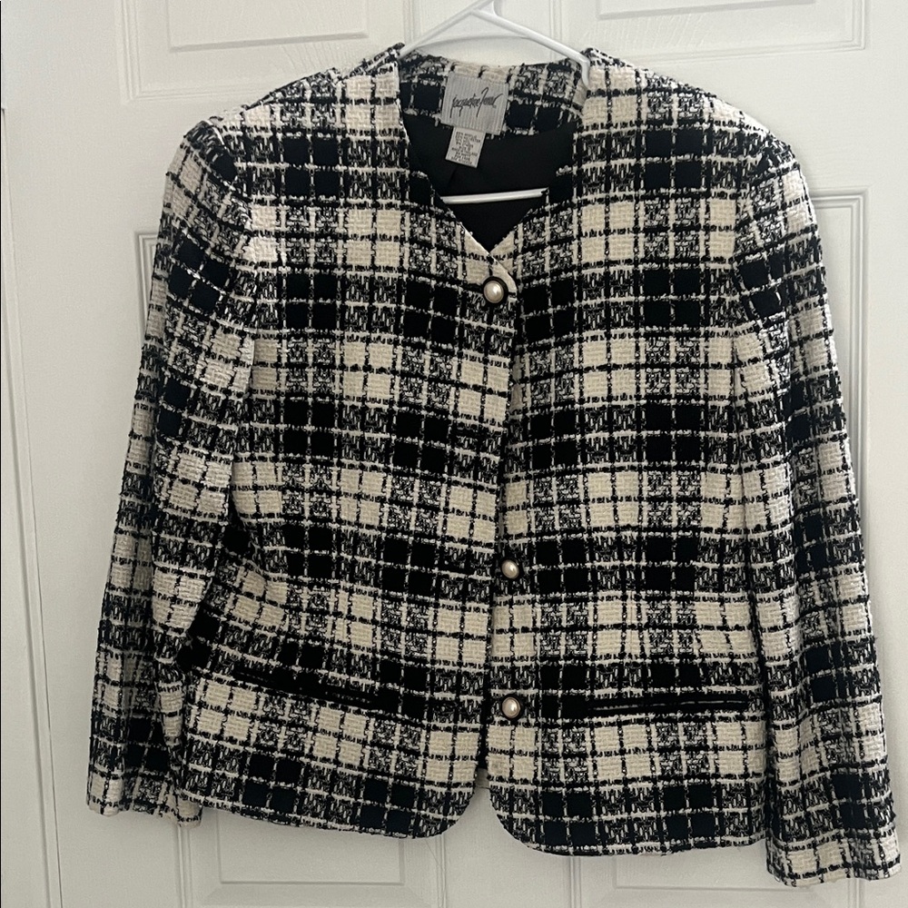 Black and White Plaid Blazer